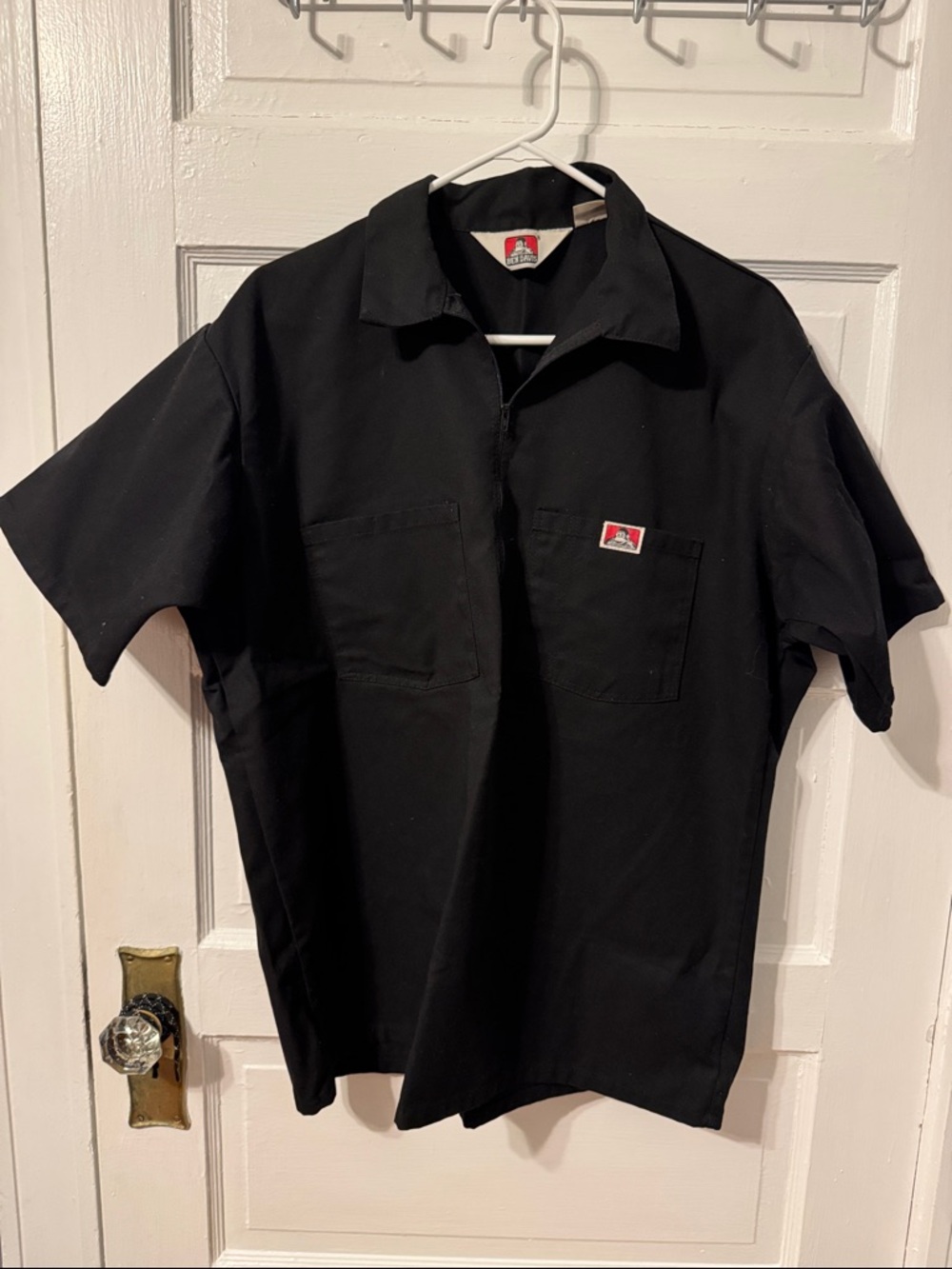 Ben Davis Black Short Sleeve Work Shirt with Chest Pockets